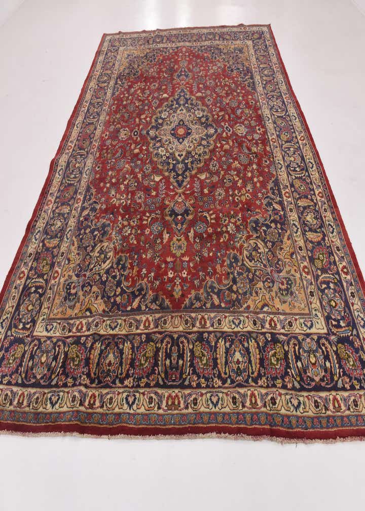 9' 6 x 12' 6 Hand Knotted Mashad Persian Wool Rug
