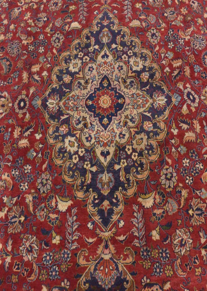 9' 6 x 12' 6 Hand Knotted Mashad Persian Wool Rug