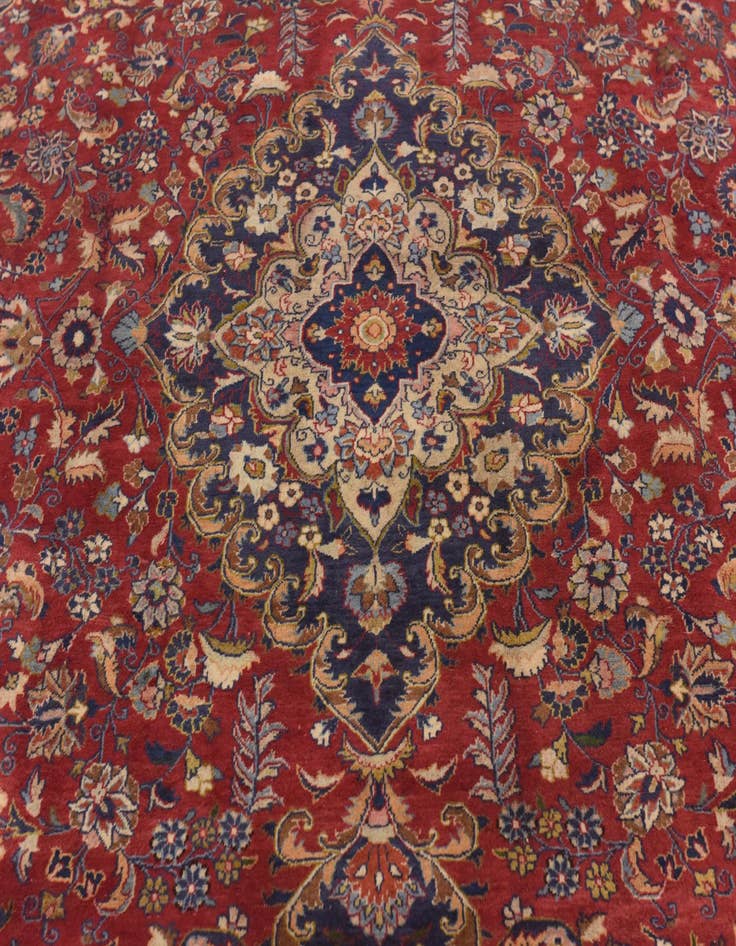 Detail image of 9' 6 x 12' 6 Hand Knotted Mashad Persian Wool Rug