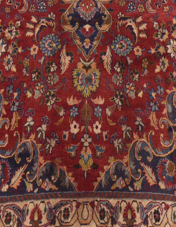 Detail image of 9' 6 x 12' 6 Hand Knotted Mashad Persian Wool Rug