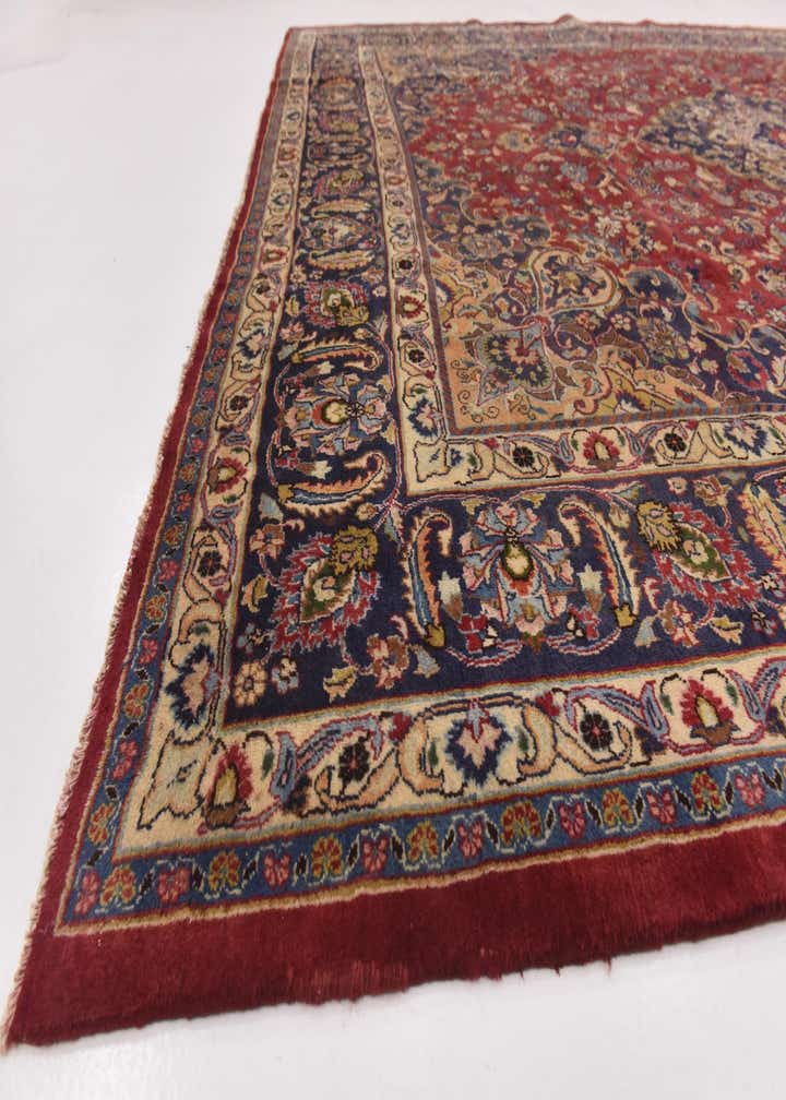 9' 6 x 12' 6 Hand Knotted Mashad Persian Wool Rug