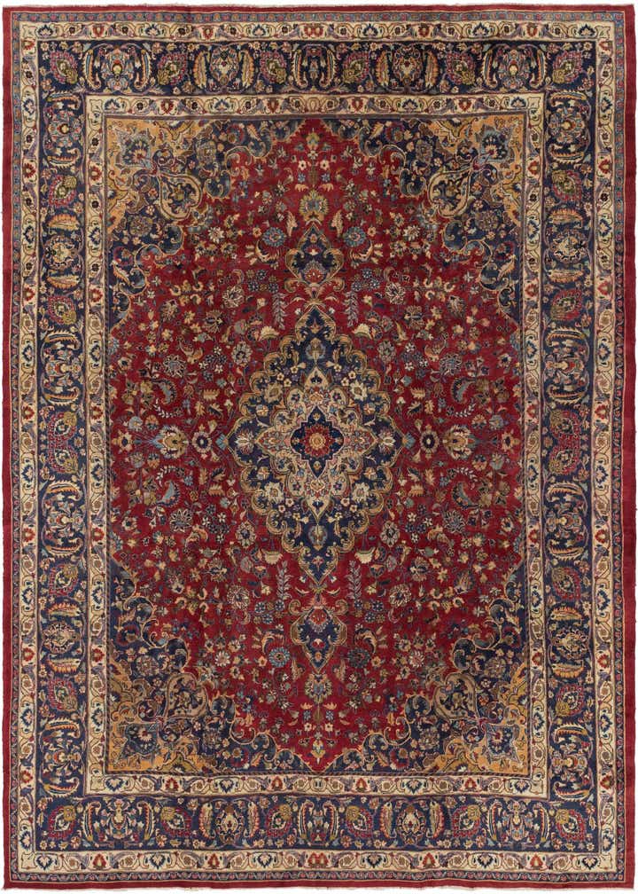 9' 6 x 12' 6 Hand Knotted Mashad Persian Wool Rug