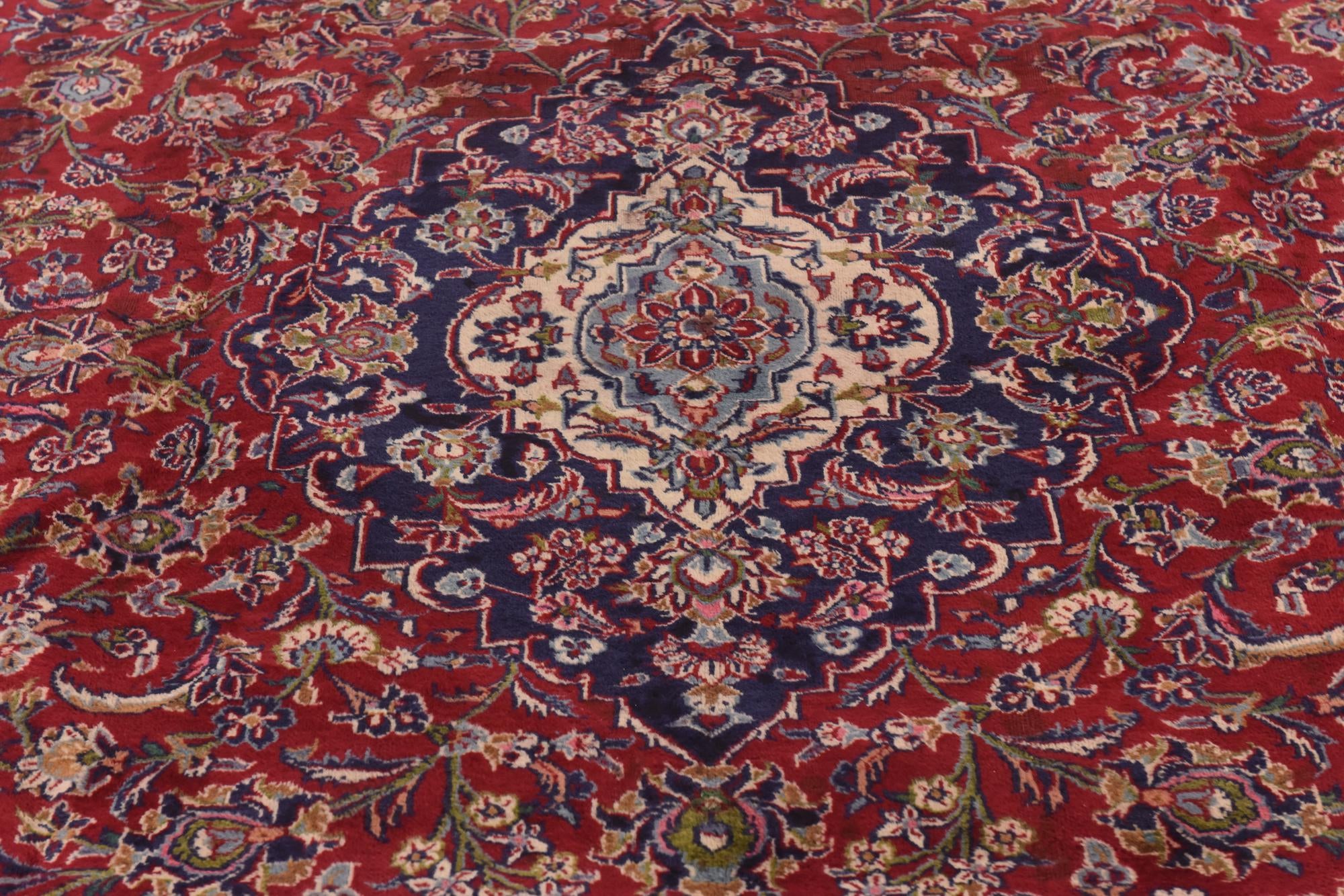 9' 10 x 13' Hand Knotted Mashad Persian Wool Rug
