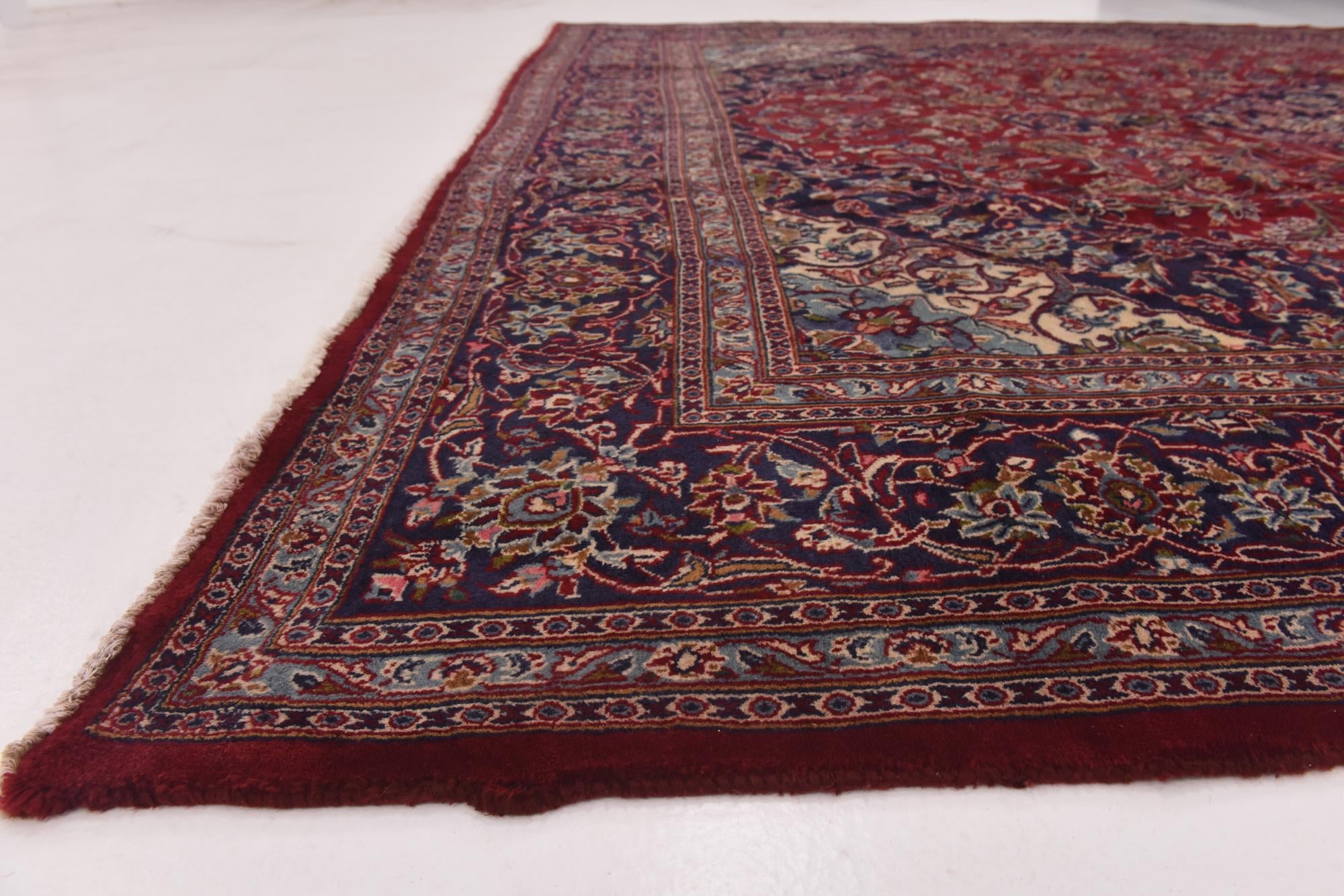 9' 10 x 13' Hand Knotted Mashad Persian Wool Rug