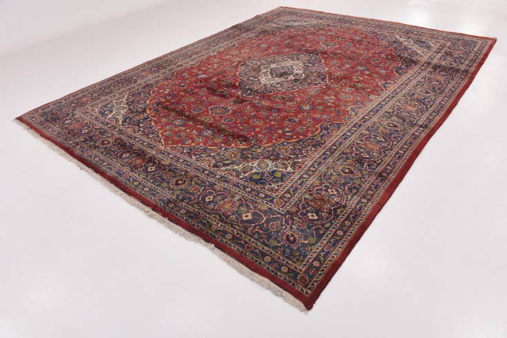 Detail image of 9' 8 x 13' Hand Knotted Mashad Persian Wool Rug