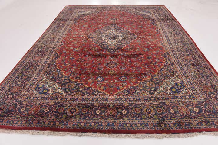 9' 8 x 13' Hand Knotted Mashad Persian Wool Rug