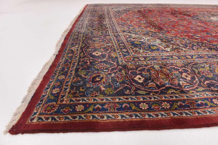 9' 8 x 13' Hand Knotted Mashad Persian Wool Rug