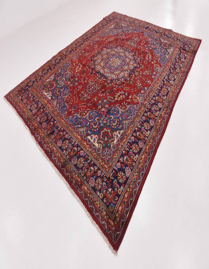 Detail image of 9' 6 x 12' 8 Hand Knotted Mashad Persian Wool Rug