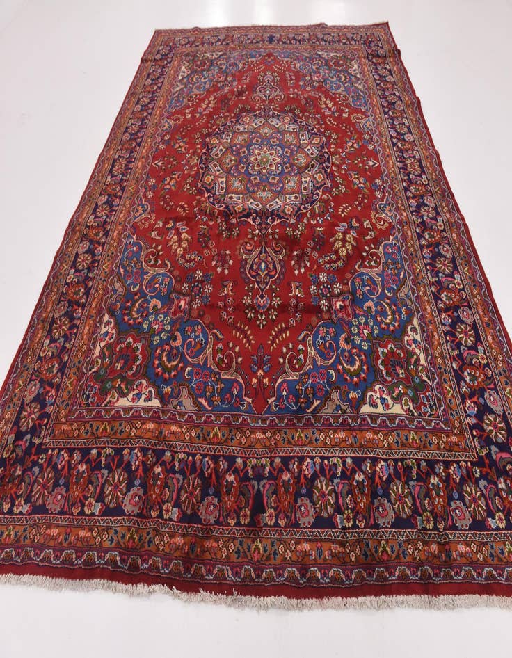 Detail image of 9' 6 x 12' 8 Hand Knotted Mashad Persian Wool Rug