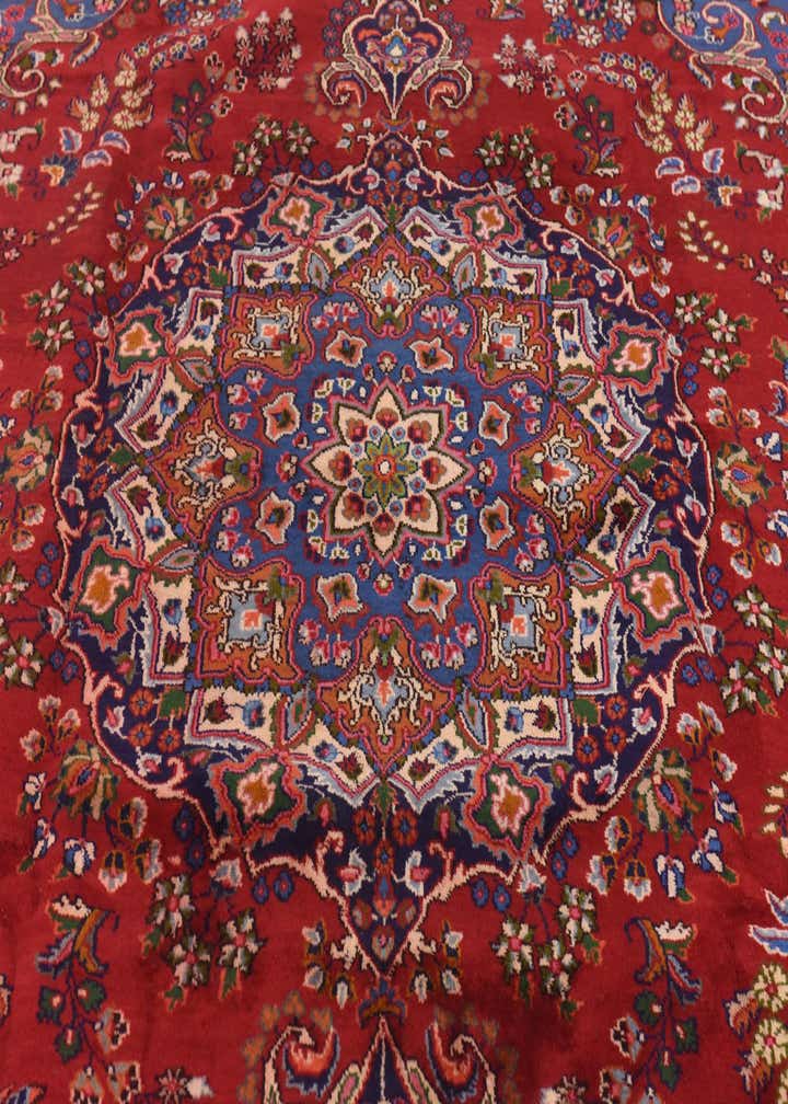 9' 6 x 12' 8 Hand Knotted Mashad Persian Wool Rug