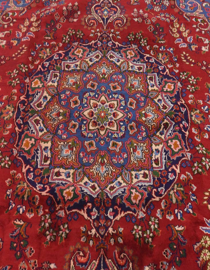 Detail image of 9' 6 x 12' 8 Hand Knotted Mashad Persian Wool Rug