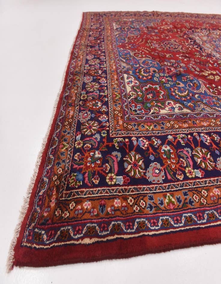 Detail image of 9' 6 x 12' 8 Hand Knotted Mashad Persian Wool Rug