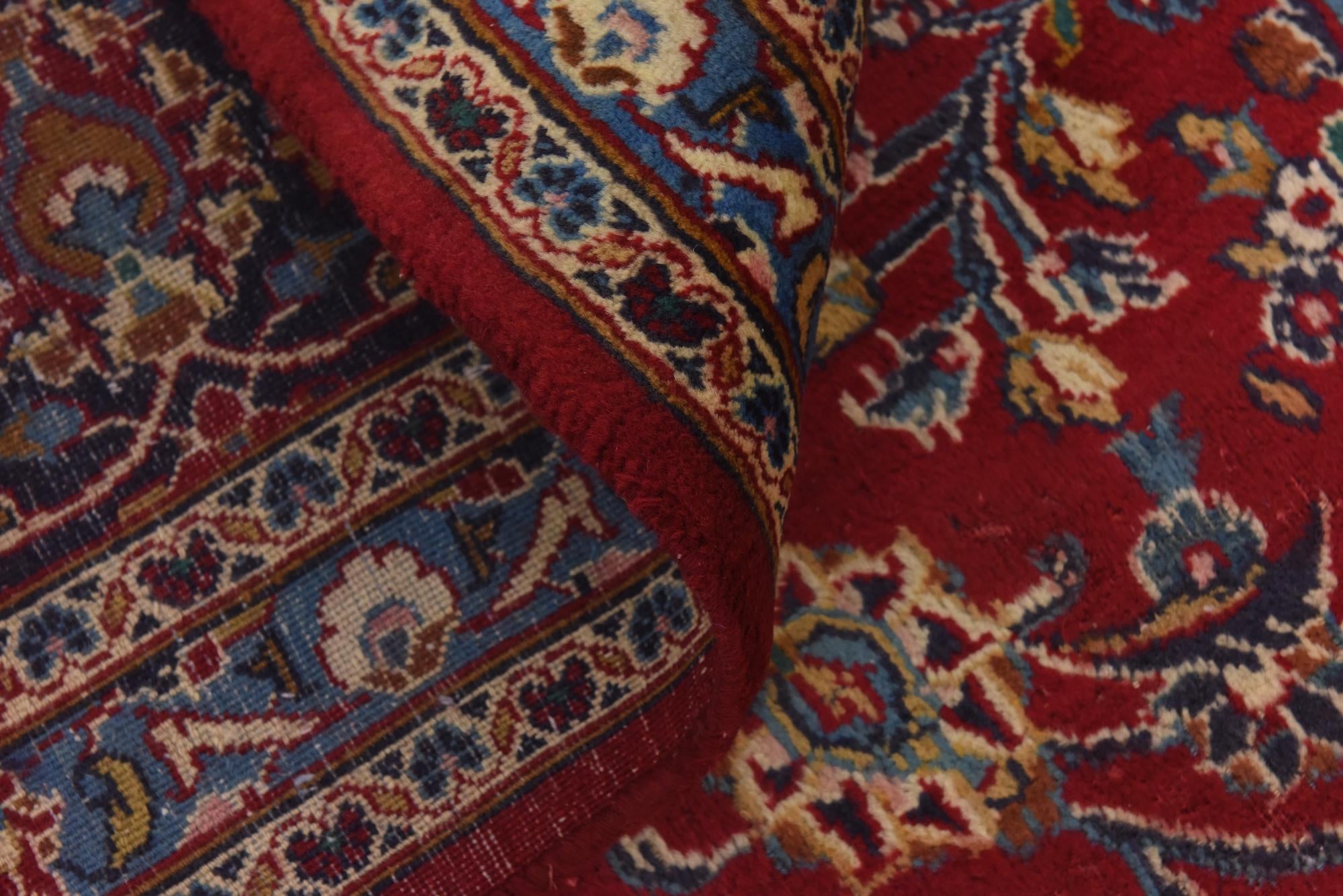 9' 6 x 12' 6 Hand Knotted Mashad Persian Wool Rug