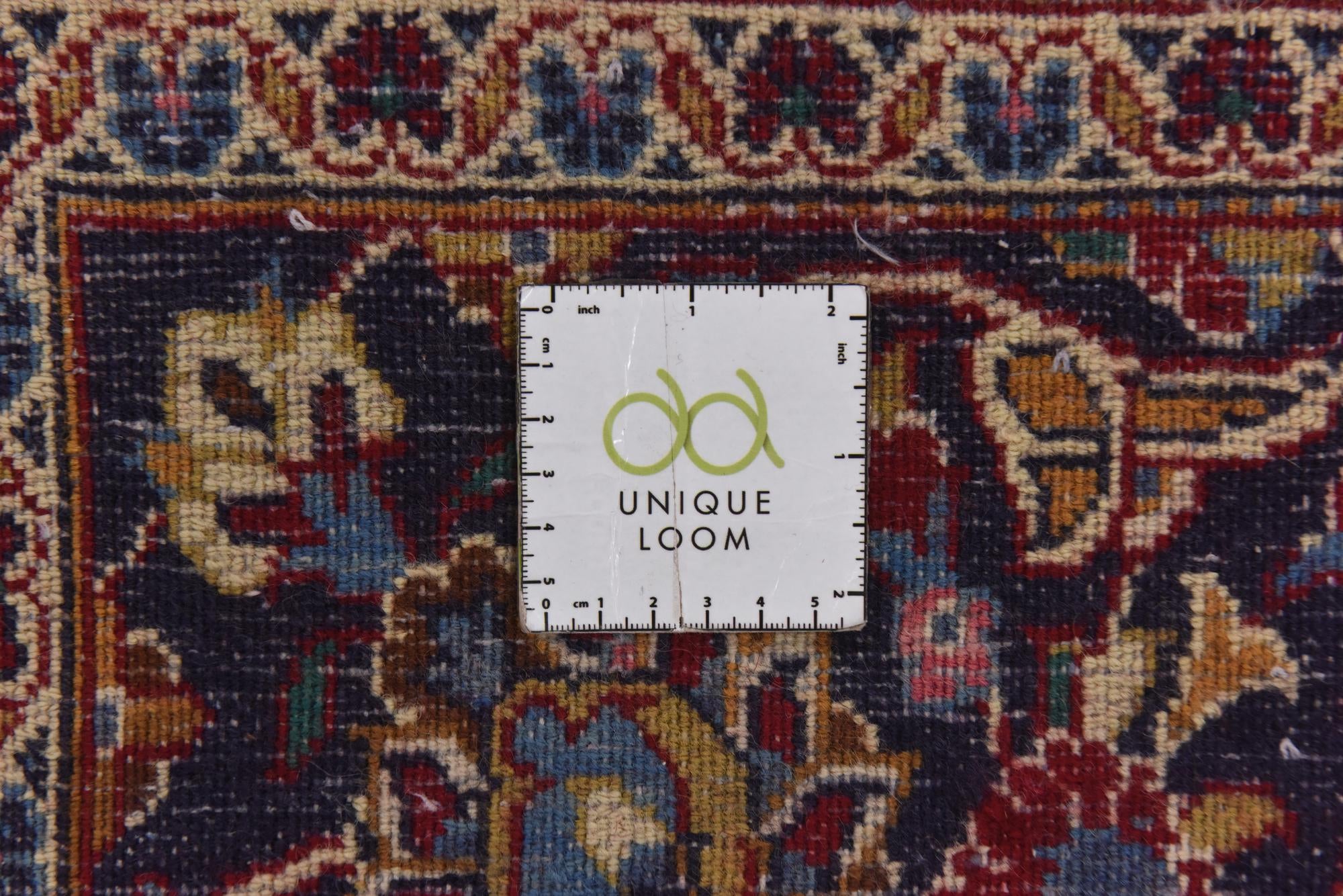 9' 6 x 12' 6 Hand Knotted Mashad Persian Wool Rug