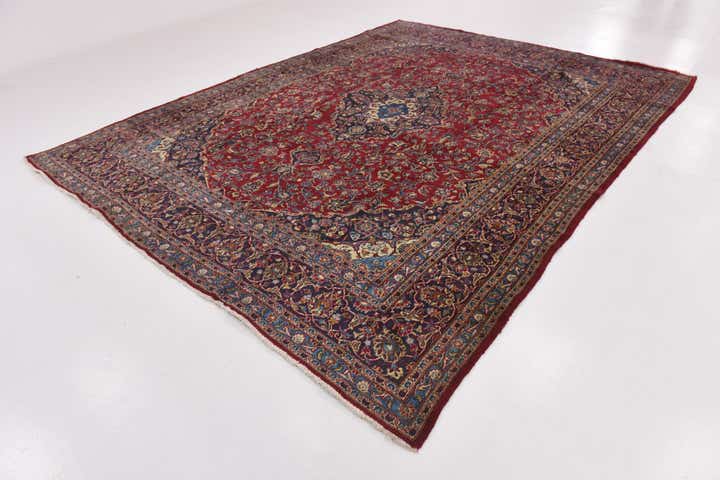 9' 6 x 12' 6 Hand Knotted Mashad Persian Wool Rug