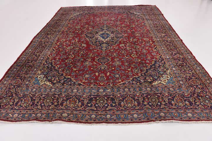 9' 6 x 12' 6 Hand Knotted Mashad Persian Wool Rug
