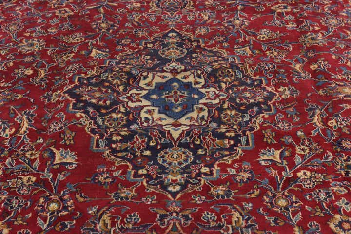 9' 6 x 12' 6 Hand Knotted Mashad Persian Wool Rug
