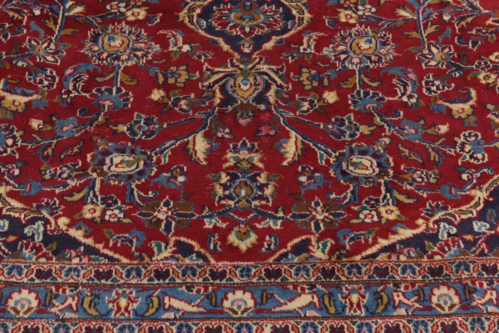 9' 6 x 12' 6 Hand Knotted Mashad Persian Wool Rug