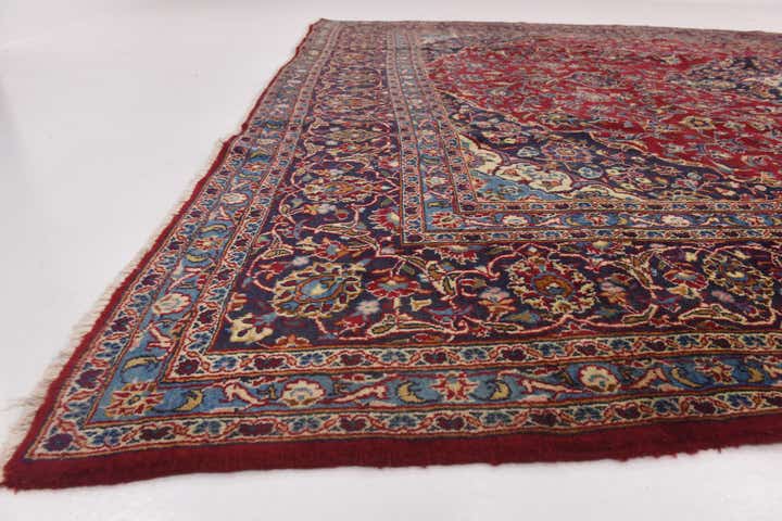 9' 6 x 12' 6 Hand Knotted Mashad Persian Wool Rug