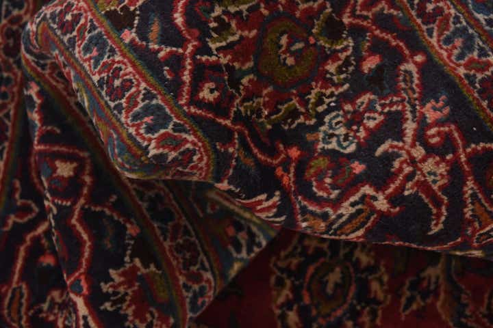 9' 6 x 12' 5 Hand Knotted Mashad Persian Wool Rug