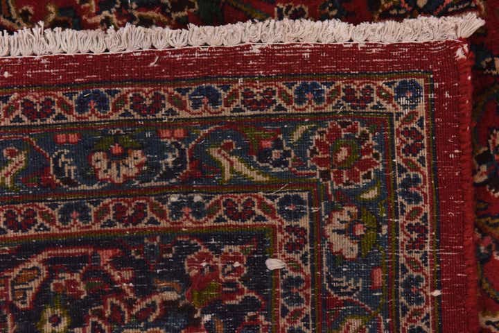 9' 6 x 12' 5 Hand Knotted Mashad Persian Wool Rug