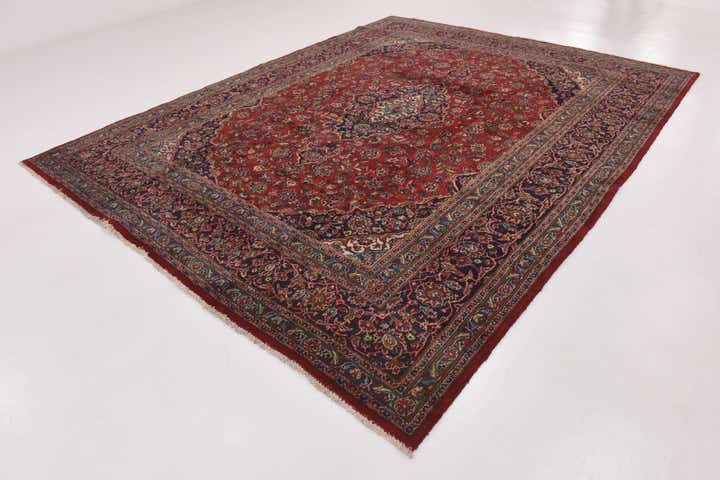 9' 6 x 12' 5 Hand Knotted Mashad Persian Wool Rug