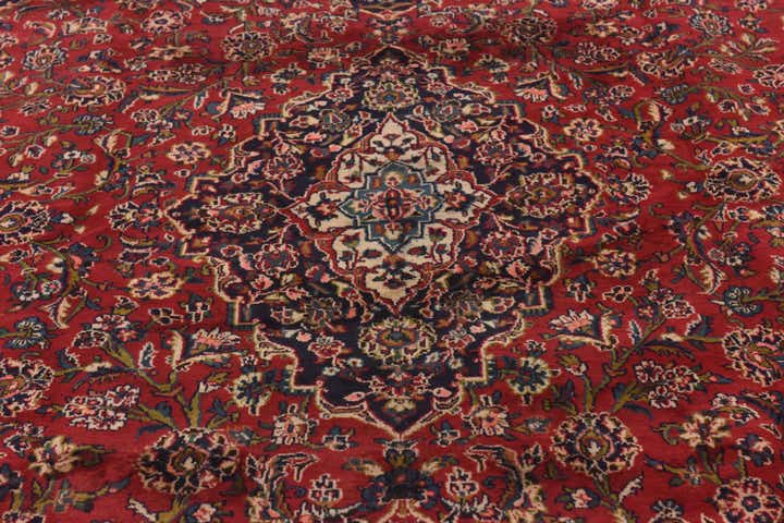 9' 6 x 12' 5 Hand Knotted Mashad Persian Wool Rug