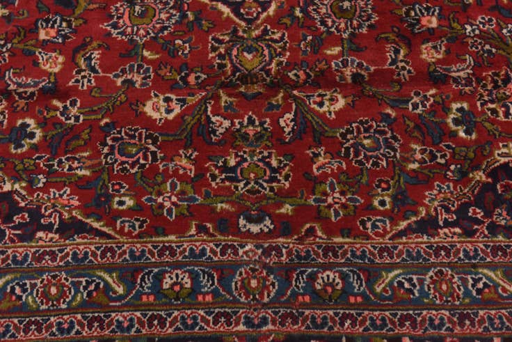 Detail image of 9' 6 x 12' 5 Hand Knotted Mashad Persian Wool Rug
