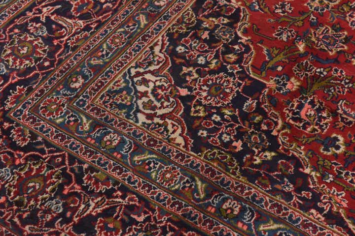 9' 6 x 12' 5 Hand Knotted Mashad Persian Wool Rug