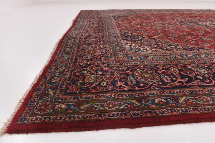 9' 6 x 12' 5 Hand Knotted Mashad Persian Wool Rug