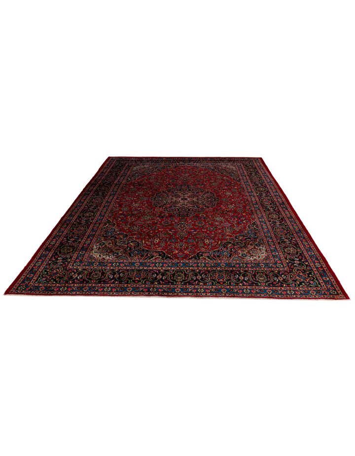 9' 10 x 12' 8 Hand Knotted Mashad Persian Wool Rug