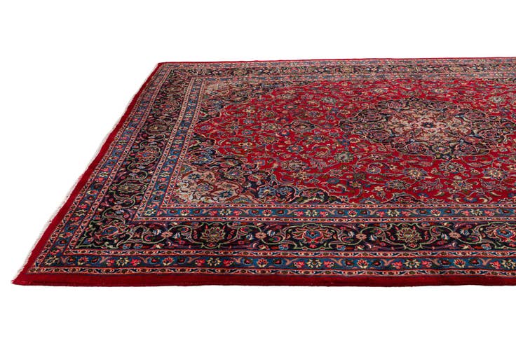 Detail image of 9' 10 x 12' 8 Hand Knotted Mashad Persian Wool Rug