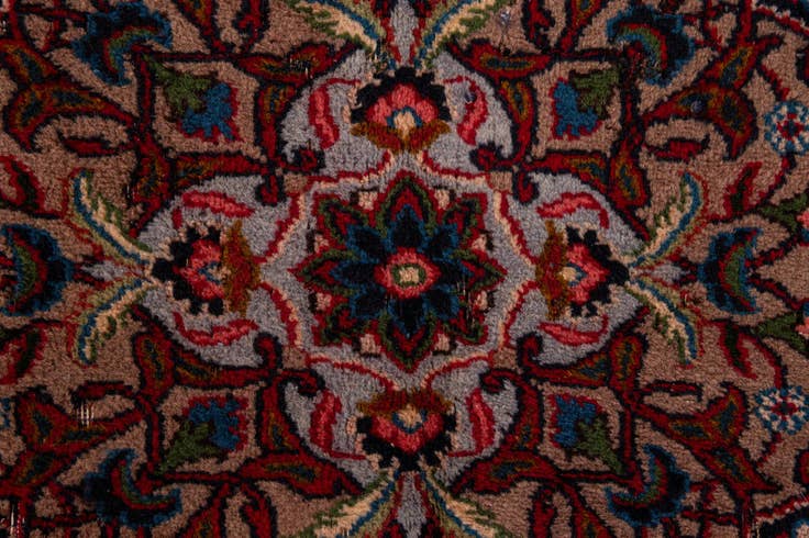 Detail image of 9' 10 x 12' 8 Hand Knotted Mashad Persian Wool Rug