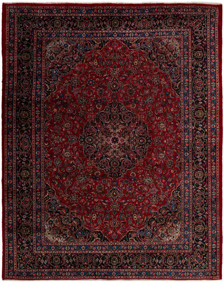 9' 10 x 12' 8 Hand Knotted Mashad Persian Wool Rug