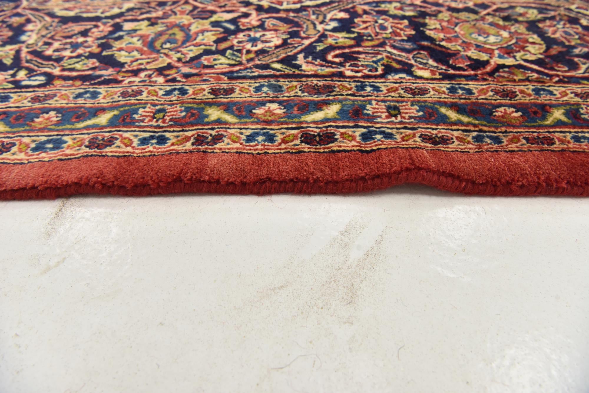 9' 8 x 13' 5 Hand Knotted Mashad Persian Wool Rug