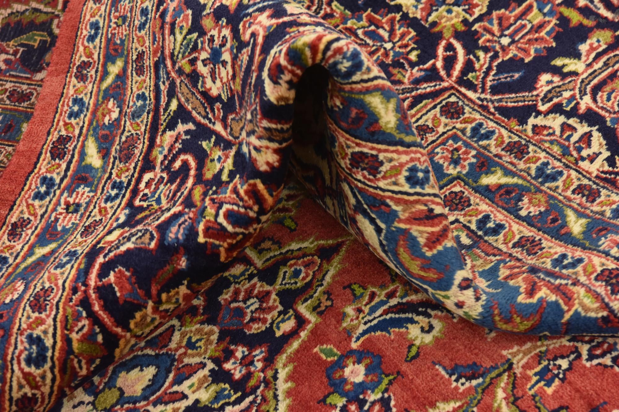 9' 8 x 13' 5 Hand Knotted Mashad Persian Wool Rug