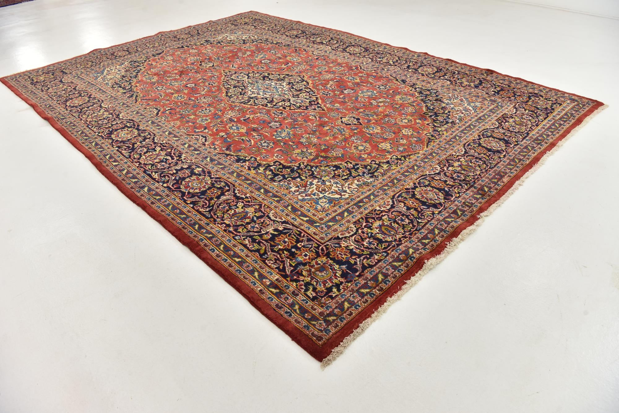 9' 8 x 13' 5 Hand Knotted Mashad Persian Wool Rug