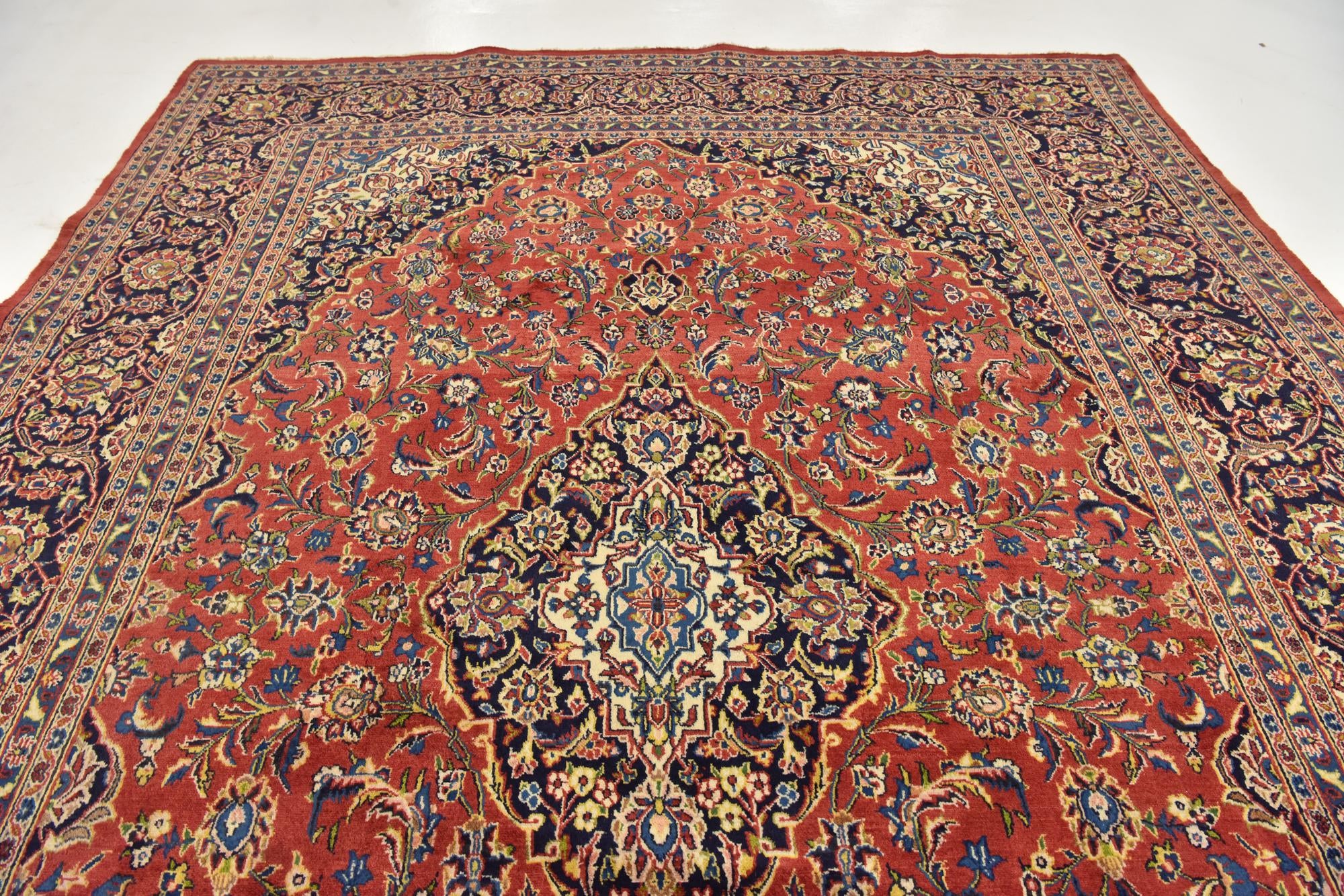 9' 8 x 13' 5 Hand Knotted Mashad Persian Wool Rug