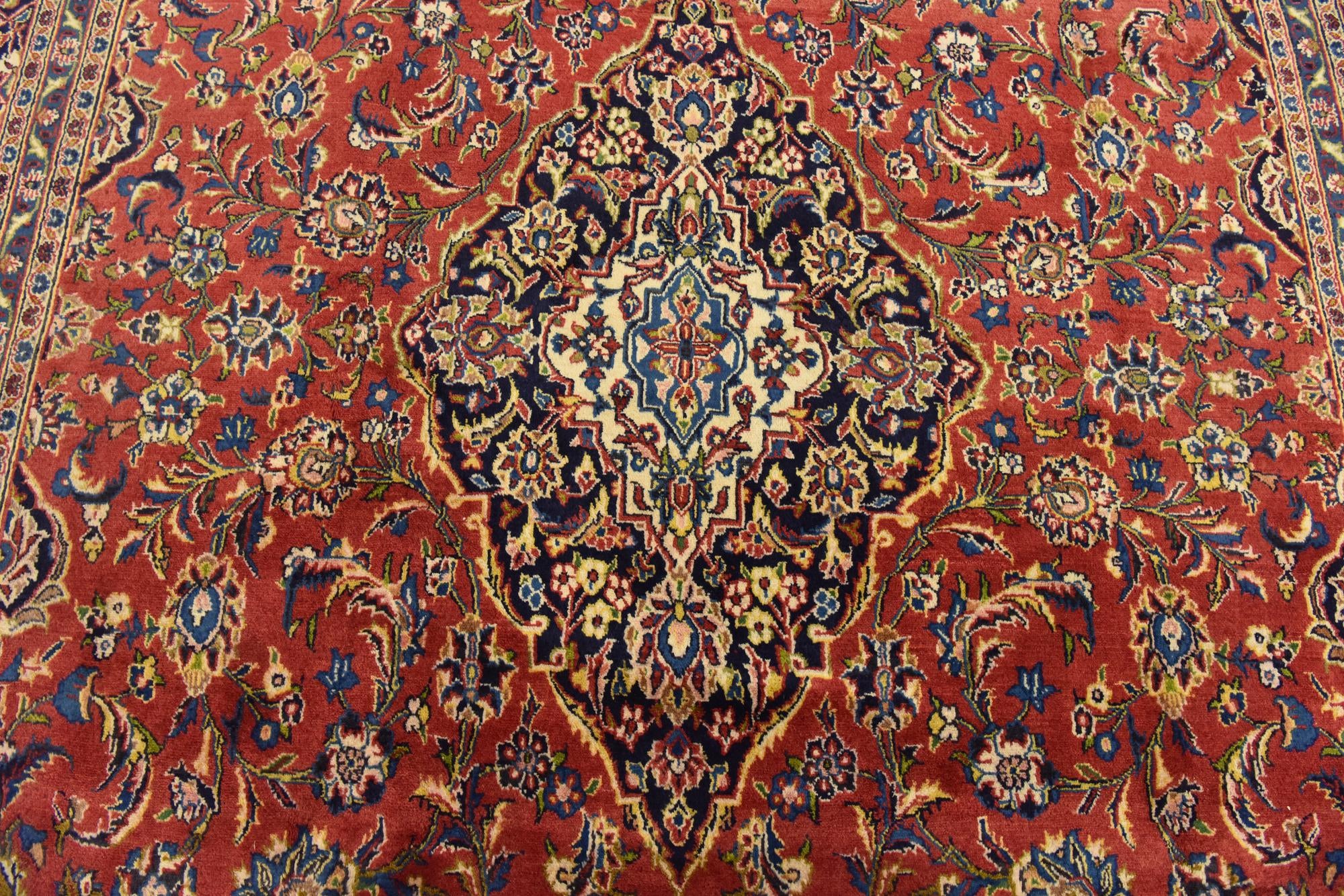 9' 8 x 13' 5 Hand Knotted Mashad Persian Wool Rug