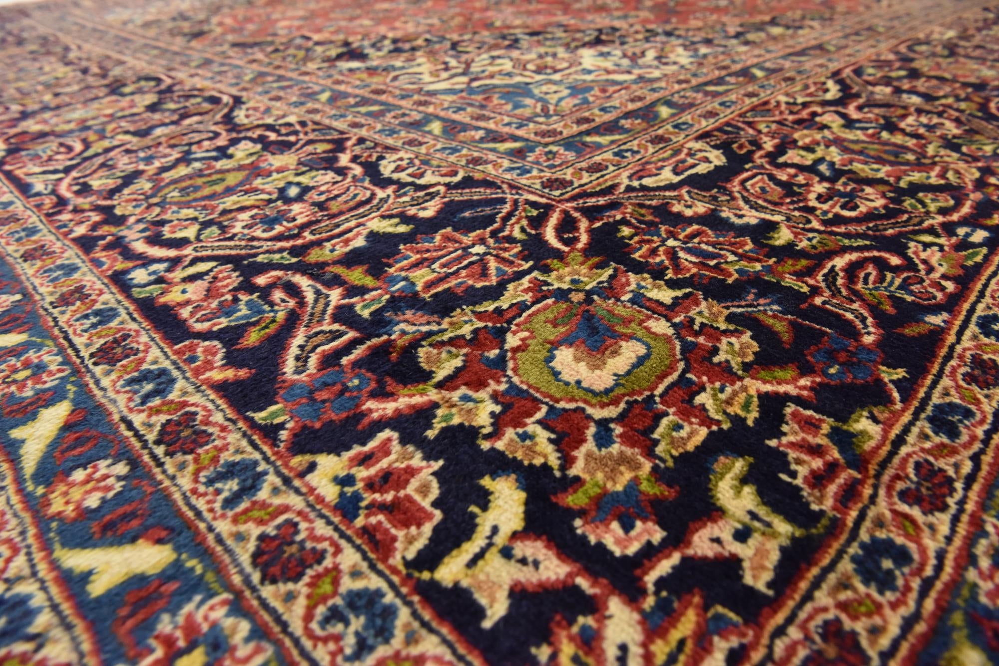 9' 8 x 13' 5 Hand Knotted Mashad Persian Wool Rug