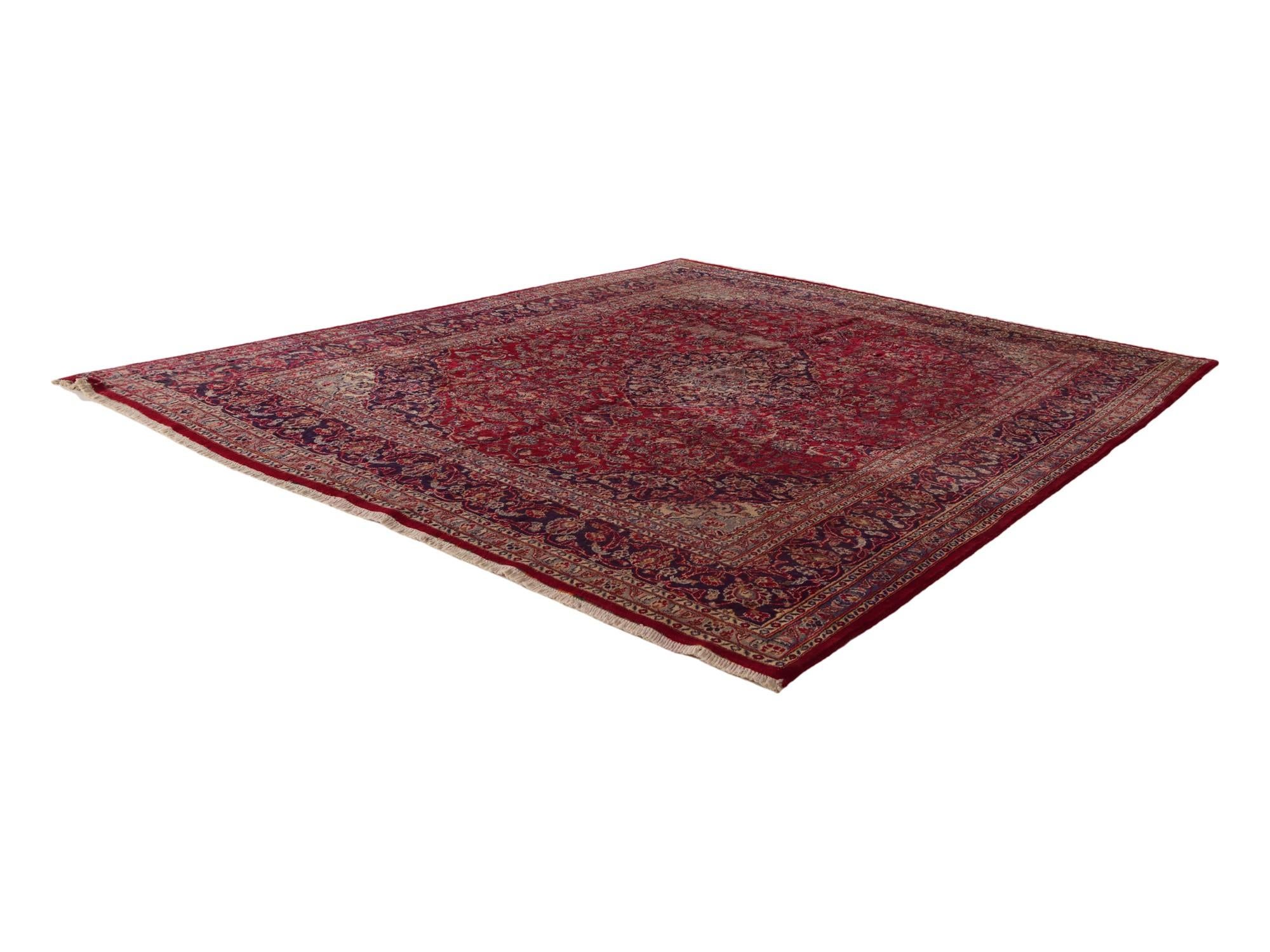 9' 8 x 12' 5 Hand Knotted Mashad Persian Wool Rug