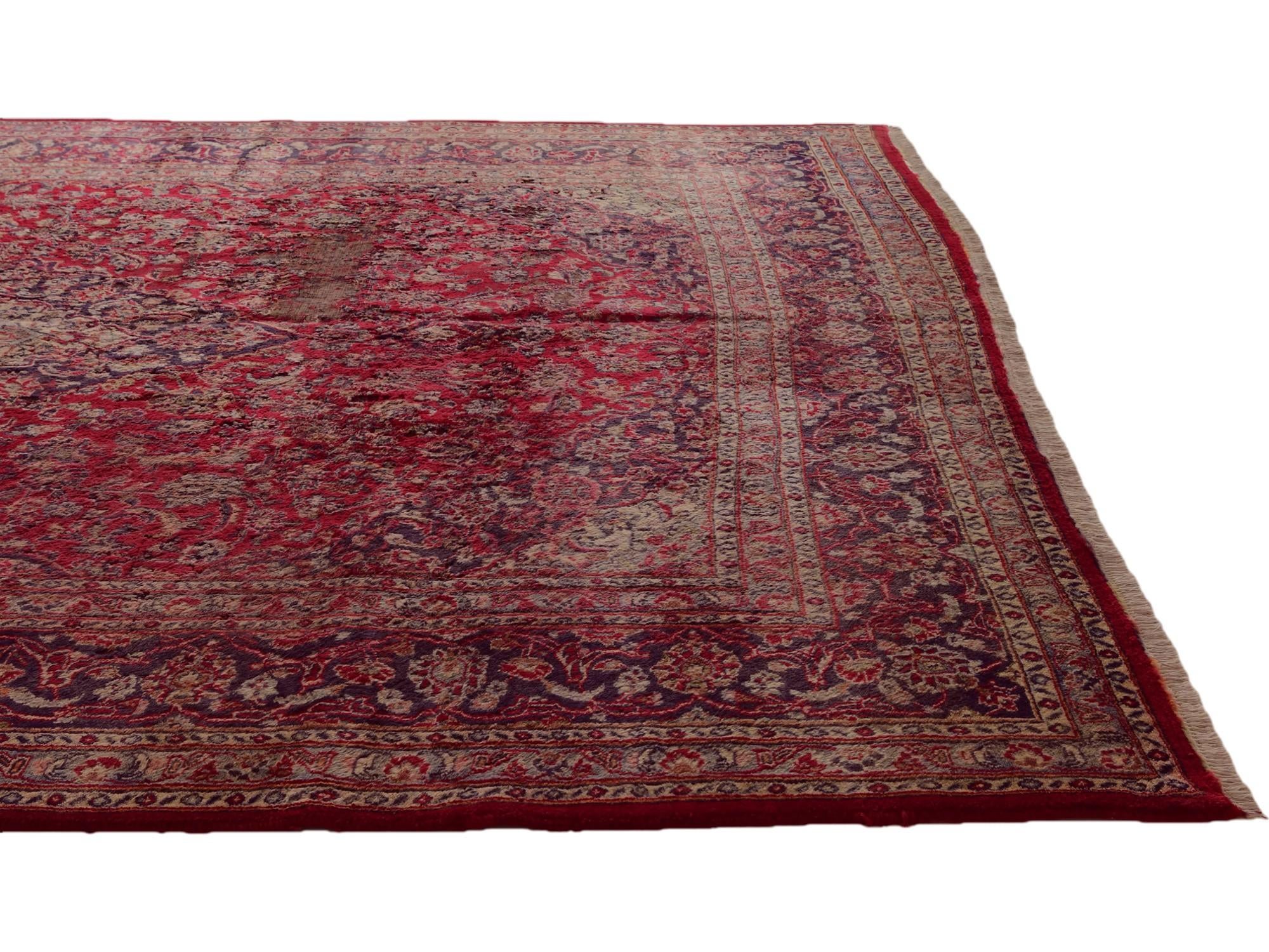 9' 8 x 12' 5 Hand Knotted Mashad Persian Wool Rug