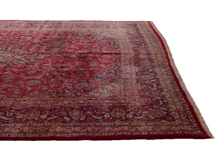 Detail image of 9' 8 x 12' 5 Hand Knotted Mashad Persian Wool Rug