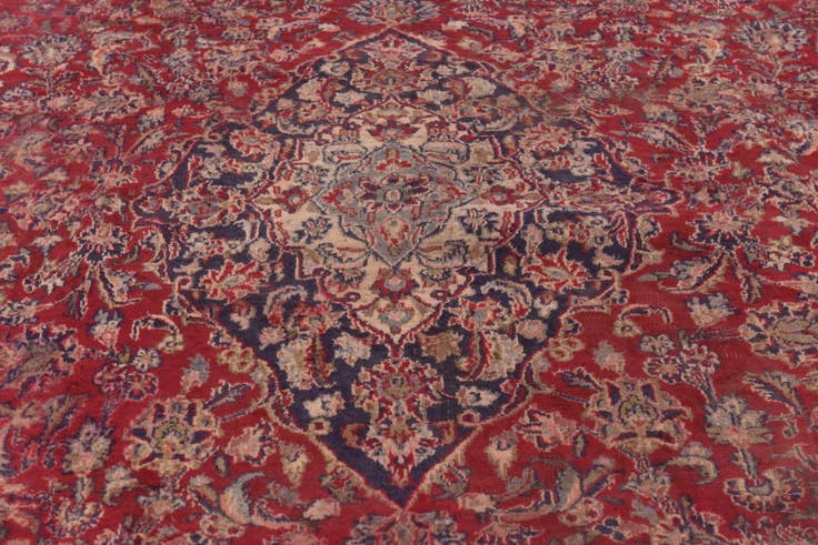 Detail image of 9' 8 x 12' 5 Hand Knotted Mashad Persian Wool Rug