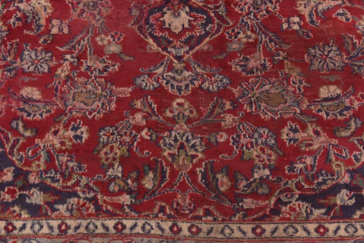 Detail image of 9' 8 x 12' 5 Hand Knotted Mashad Persian Wool Rug