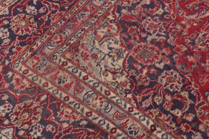 9' 8 x 12' 5 Hand Knotted Mashad Persian Wool Rug