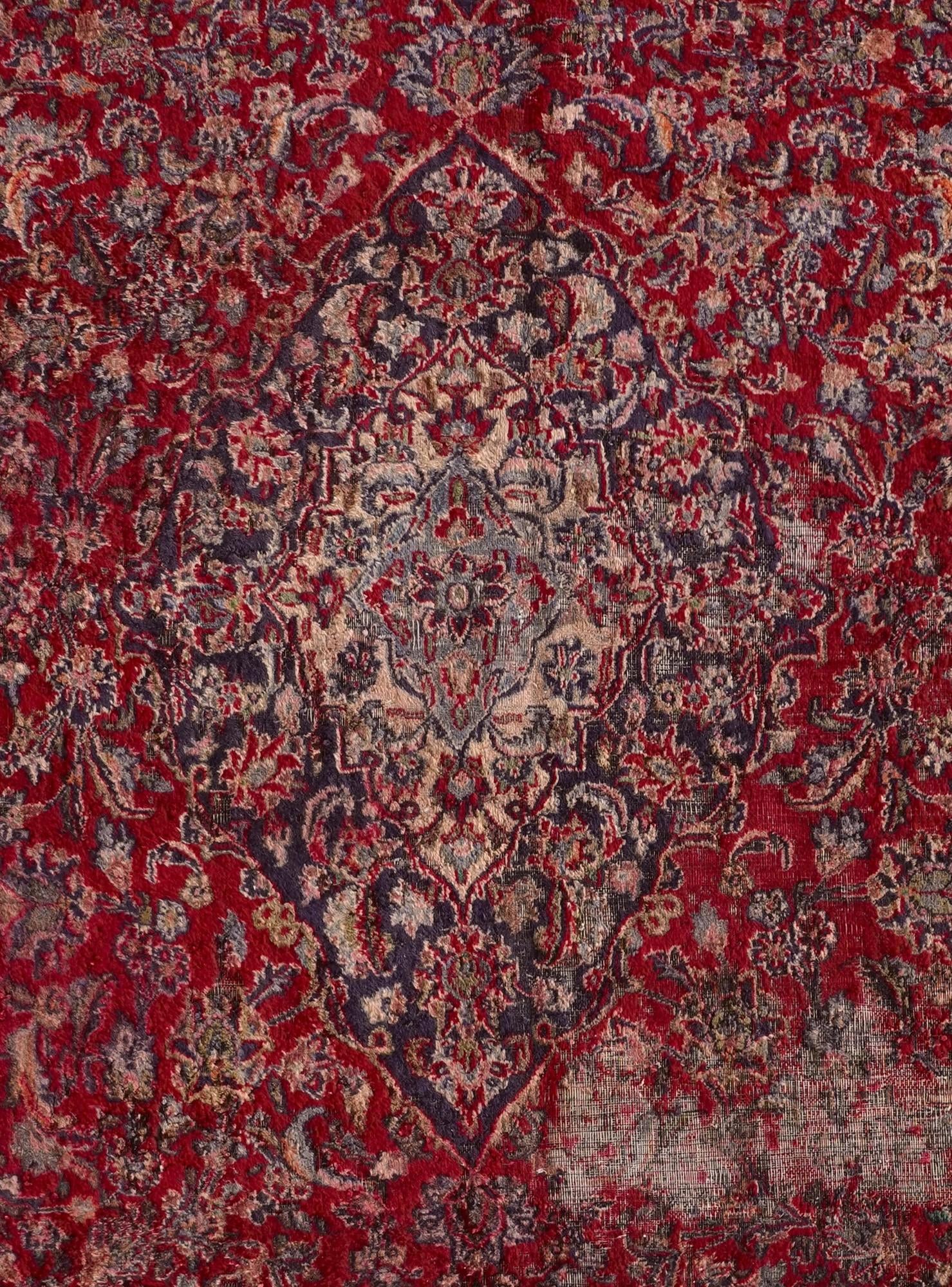 9' 8 x 12' 5 Hand Knotted Mashad Persian Wool Rug