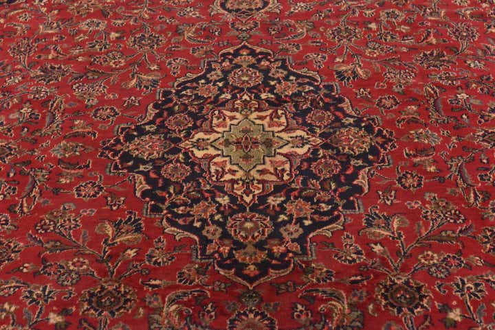 9' 8 x 12' 9 Hand Knotted Mashad Persian Wool Rug