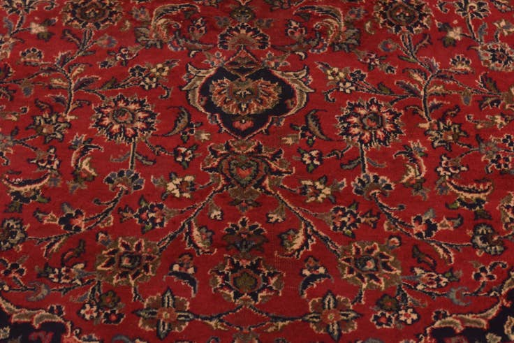 Detail image of 9' 8 x 12' 9 Hand Knotted Mashad Persian Wool Rug