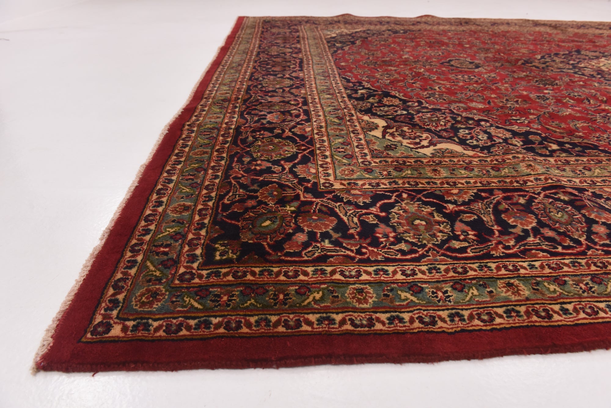 9' 8 x 12' 9 Hand Knotted Mashad Persian Wool Rug